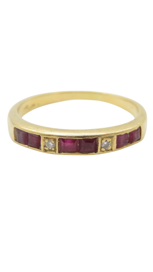 159 Ruby Diamond Channel Ring