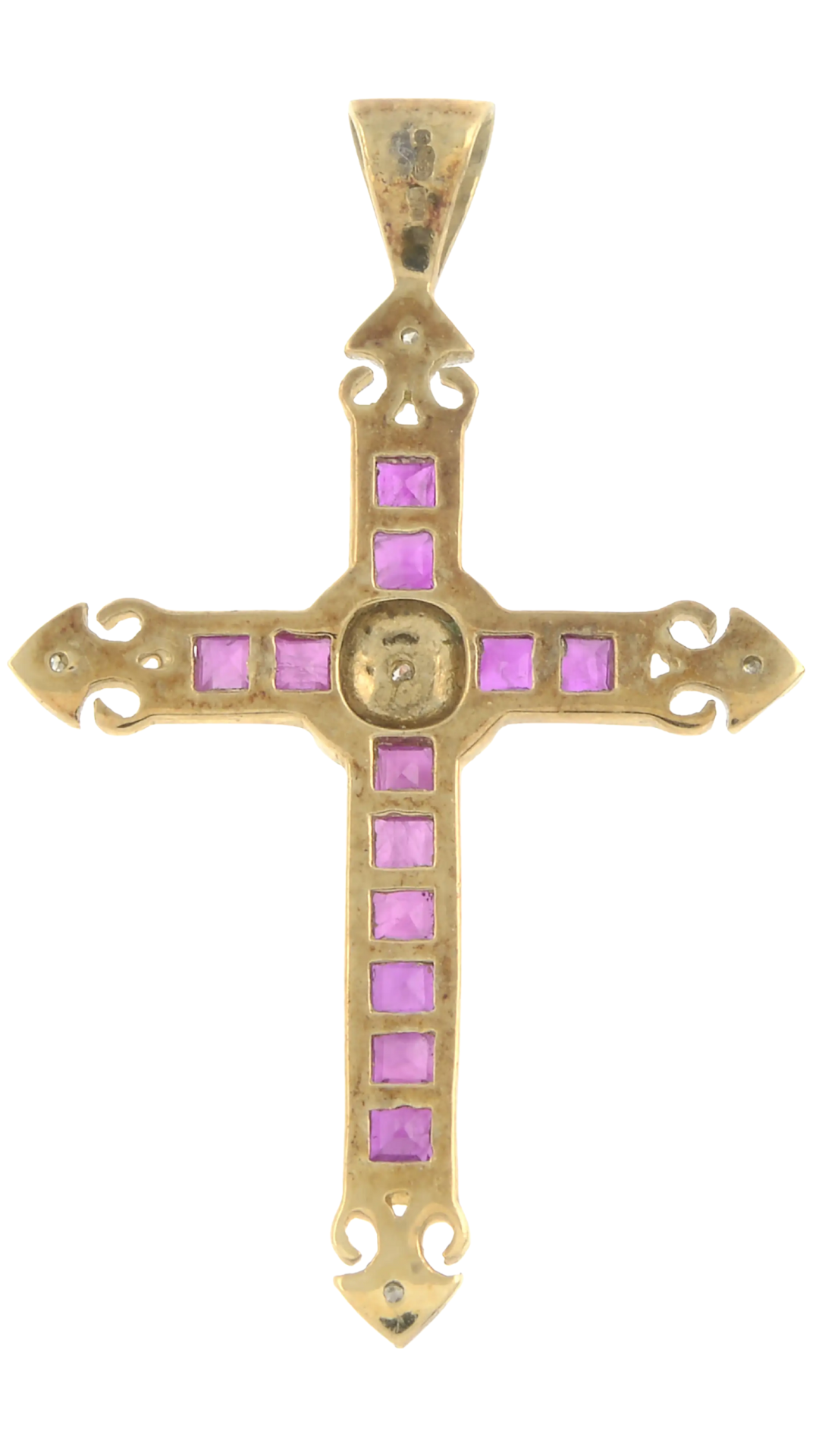 20 Ruby Diamond Cross Pendant