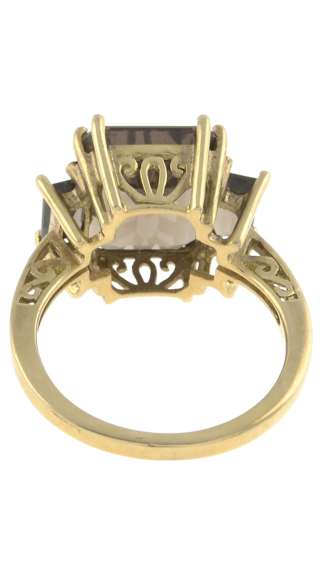 778 Smoky Quartz 3 Stone Ring