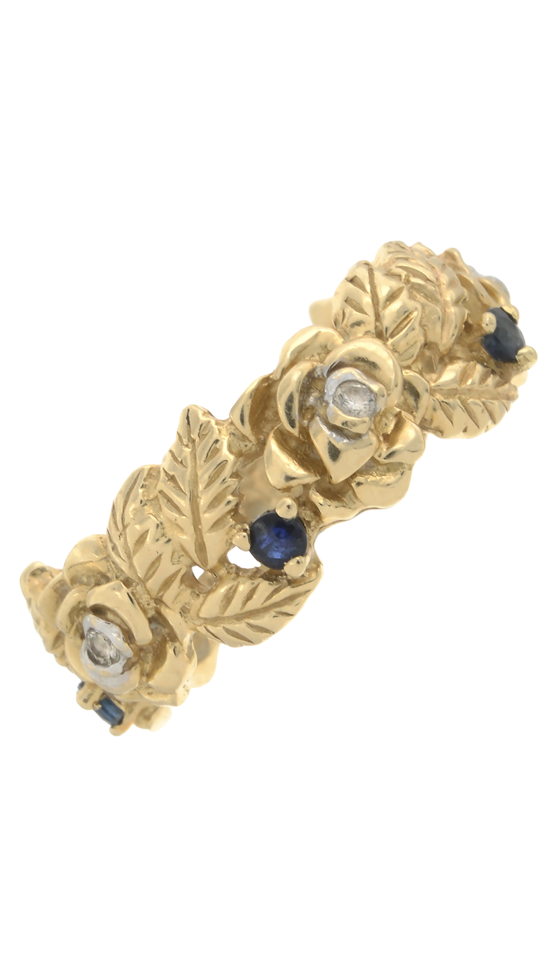 423 Sapphire Diamond Floral Ring