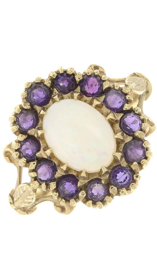 770 Opal Amethyst Cluster Ring