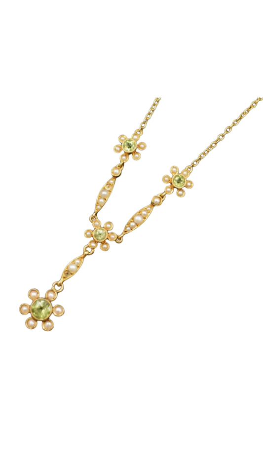 501 Peridot Pearl Necklace