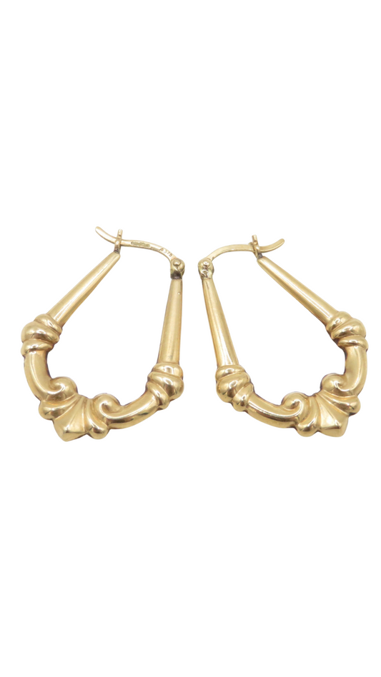 57 Gold Patterned Hoop Earrings