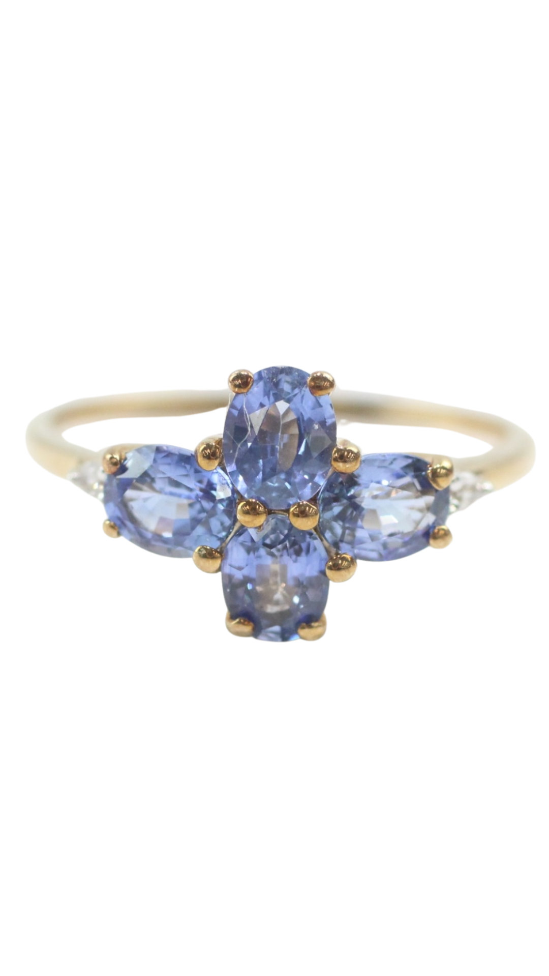34 White & Blue Sapphire Ring