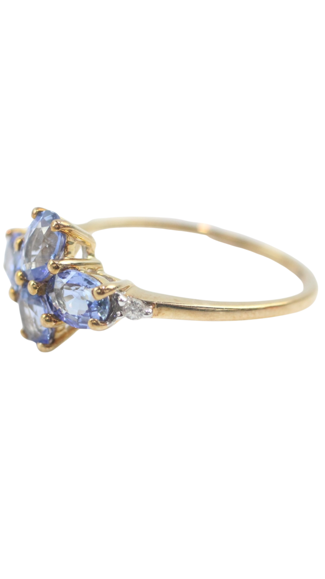 34 White & Blue Sapphire Ring