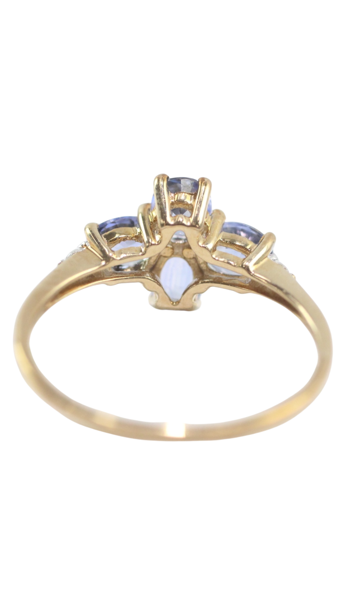 34 White & Blue Sapphire Ring