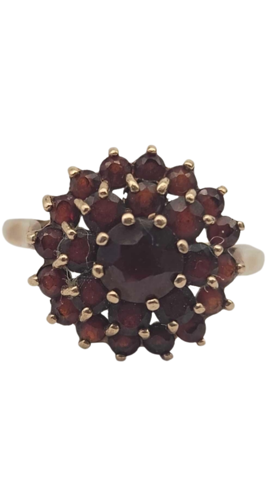 193 Garnet Cluster Ring