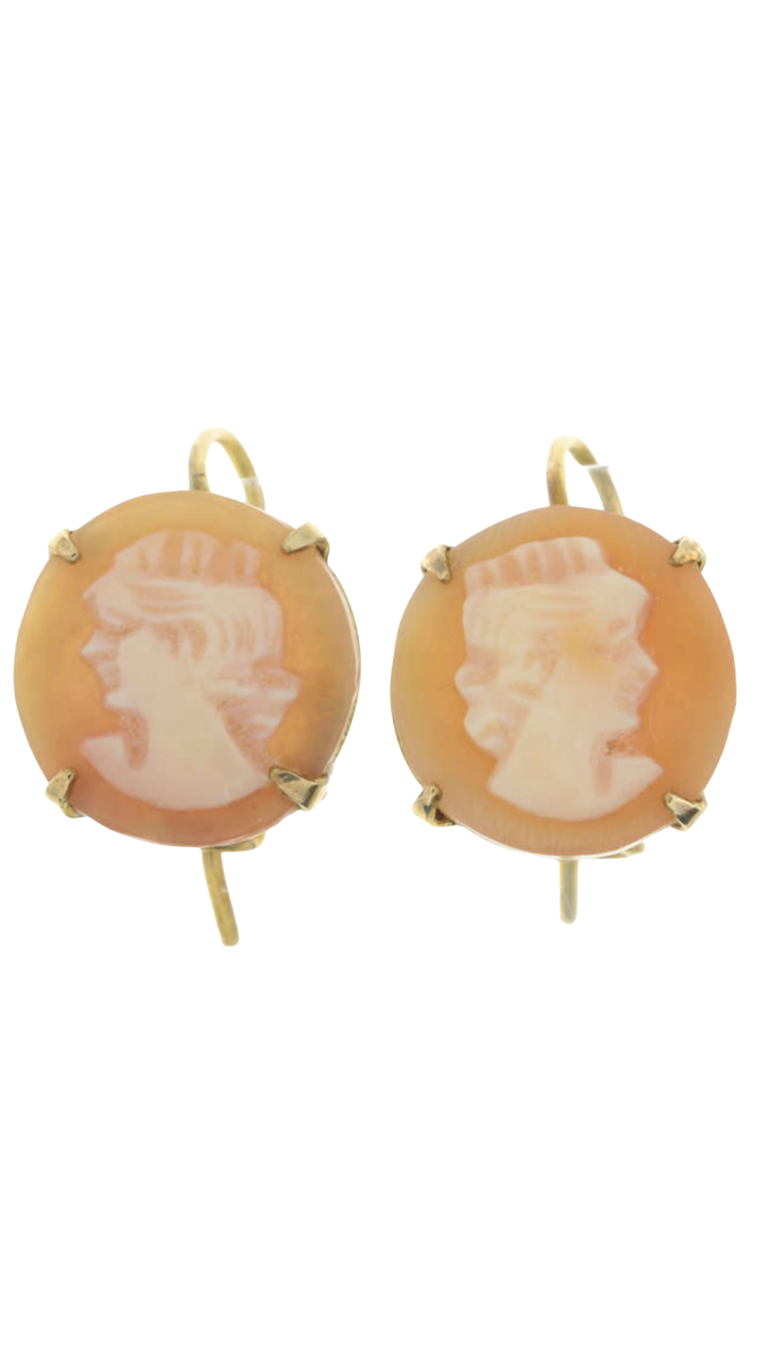 102 Gold Shell Cameo Earrings