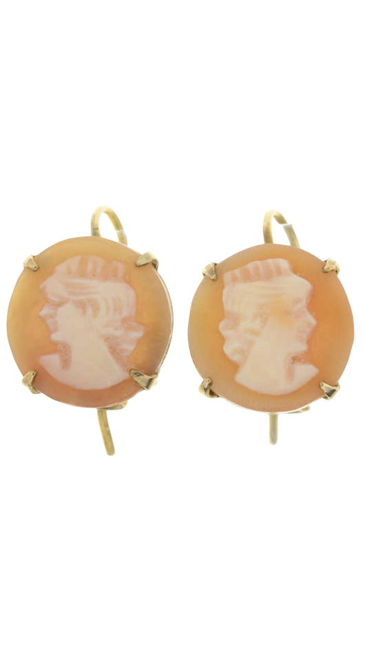 102 Gold Shell Cameo Earrings