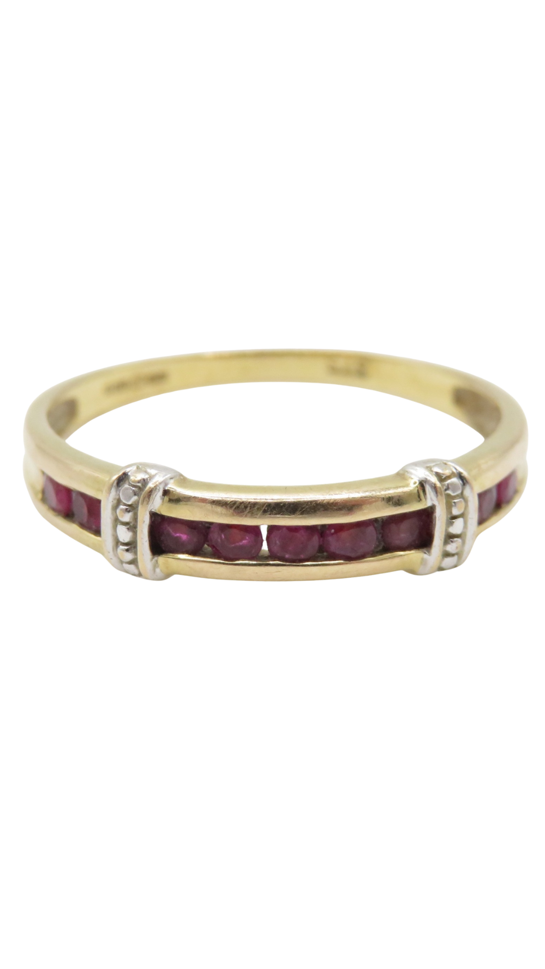 126 Ruby Diamond Half Eternity Ring