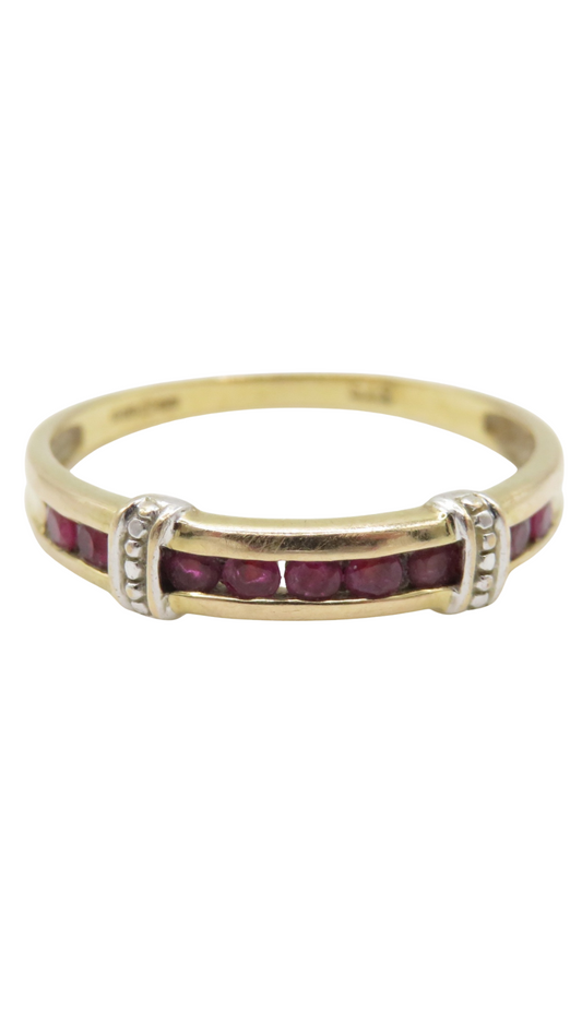 126 Ruby Diamond Half Eternity Ring