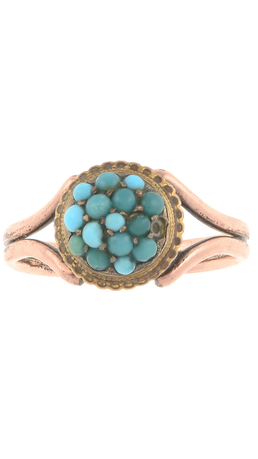 140 Turquoise Cluster Ring