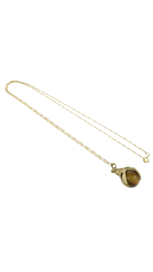 135 Tiger Eye Claw Necklace