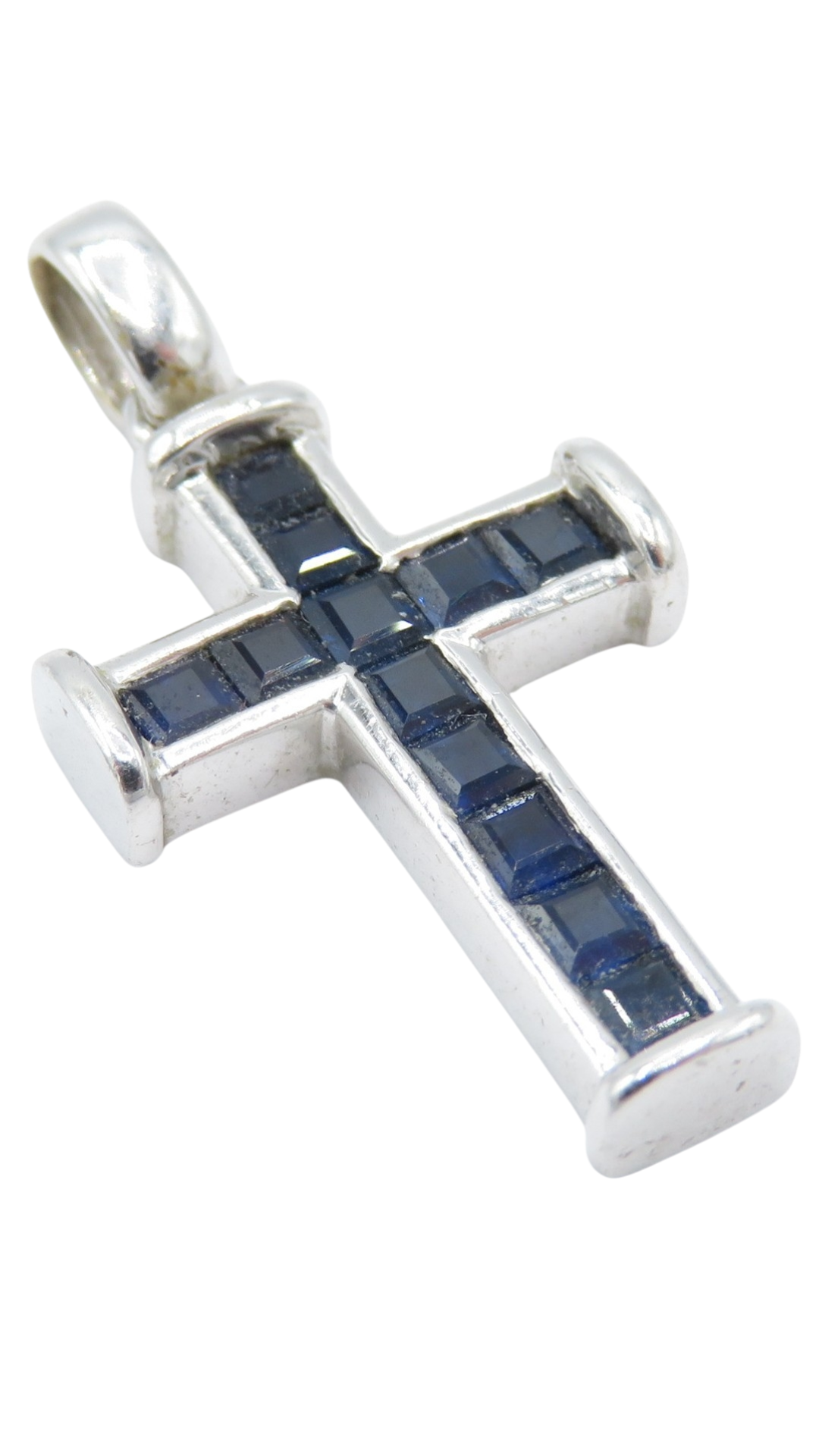 74 Gold Sapphire Cross Pendant