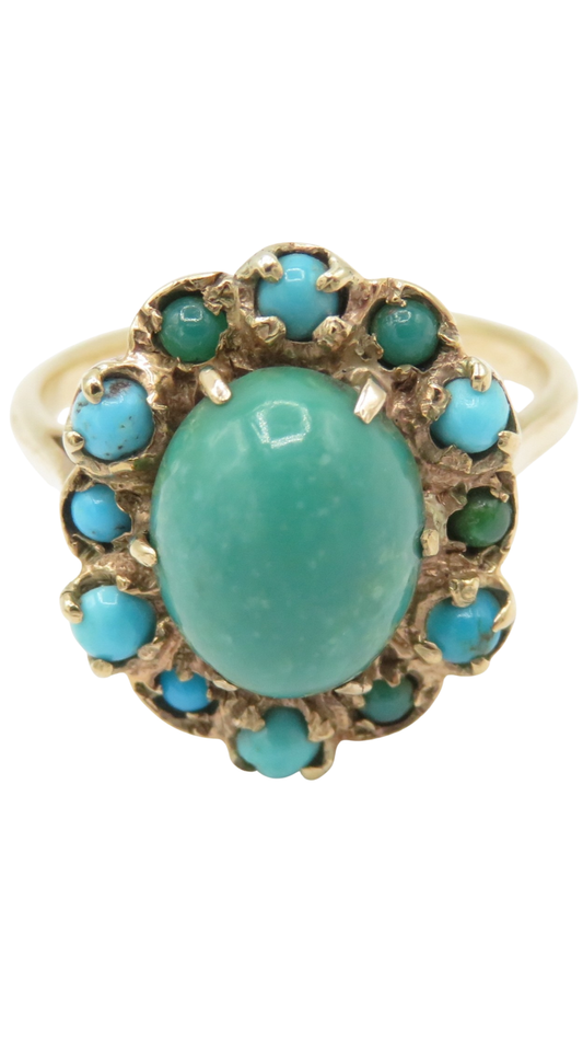 96 Turquoise Cluster Ring