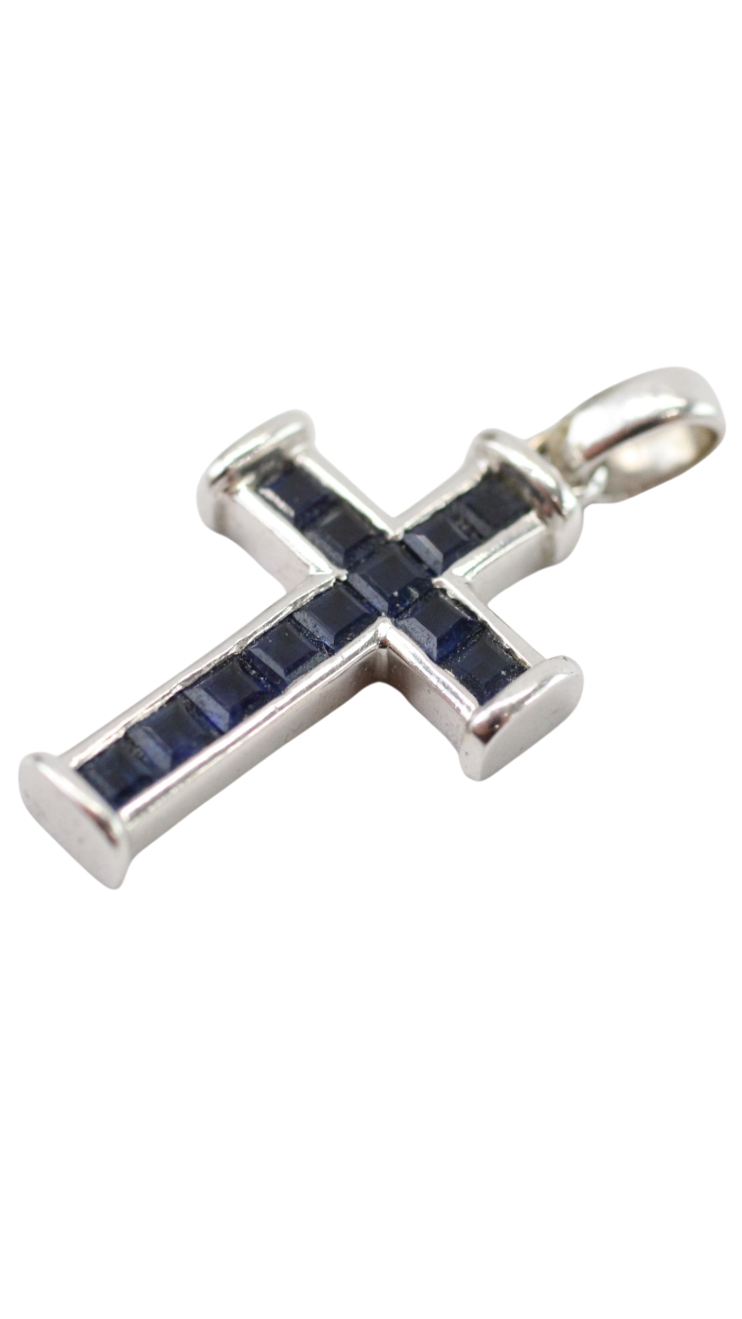 74 Gold Sapphire Cross Pendant