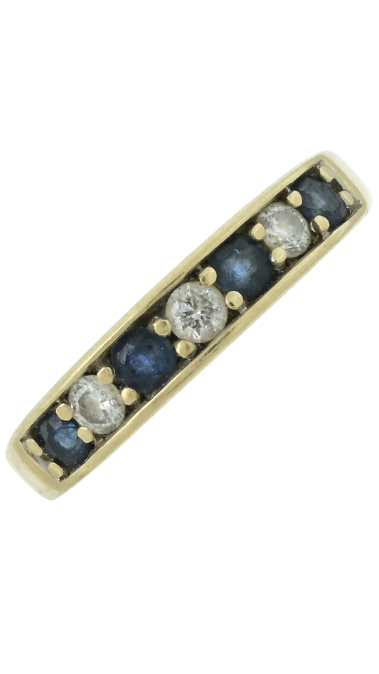 55 Sapphire Diamond Half Eternity Ring