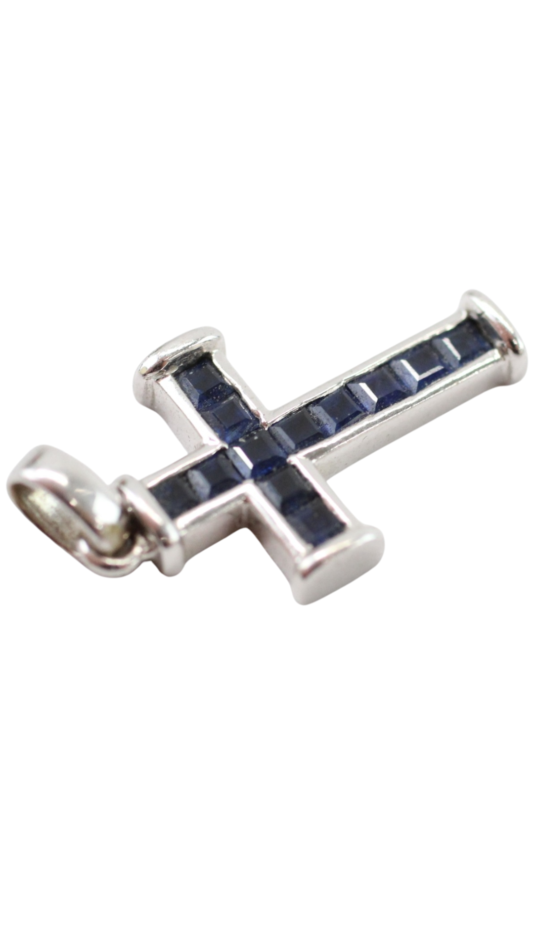74 Gold Sapphire Cross Pendant