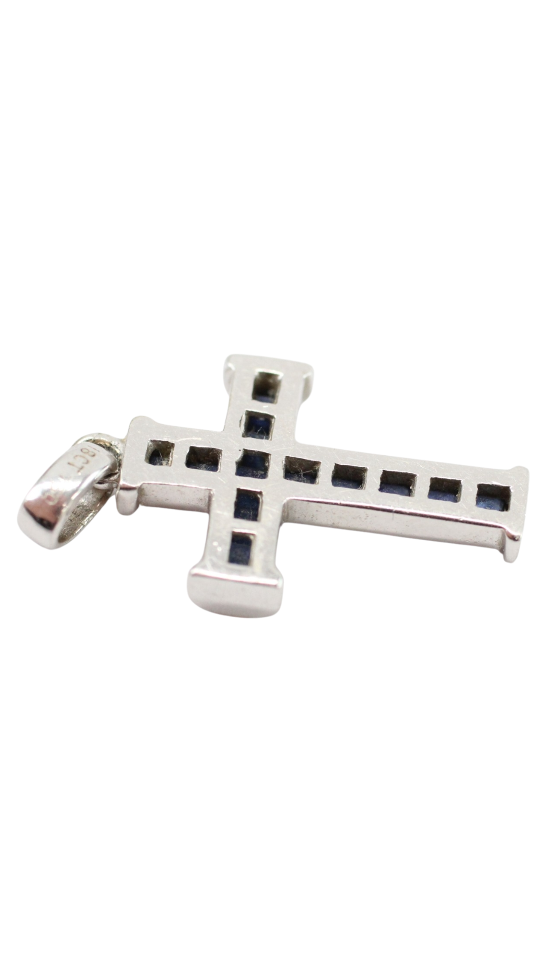 74 Gold Sapphire Cross Pendant