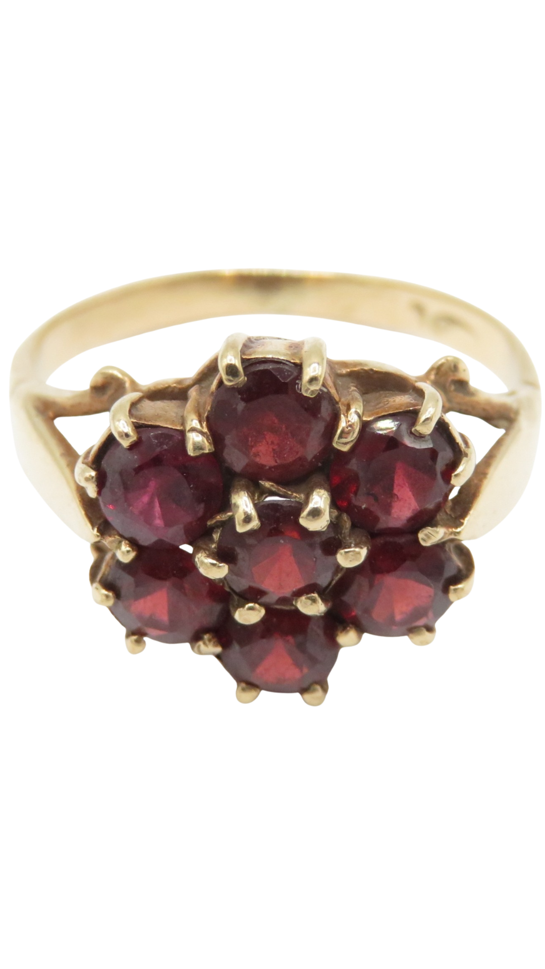 165 Garnet Floral Cluster Ring