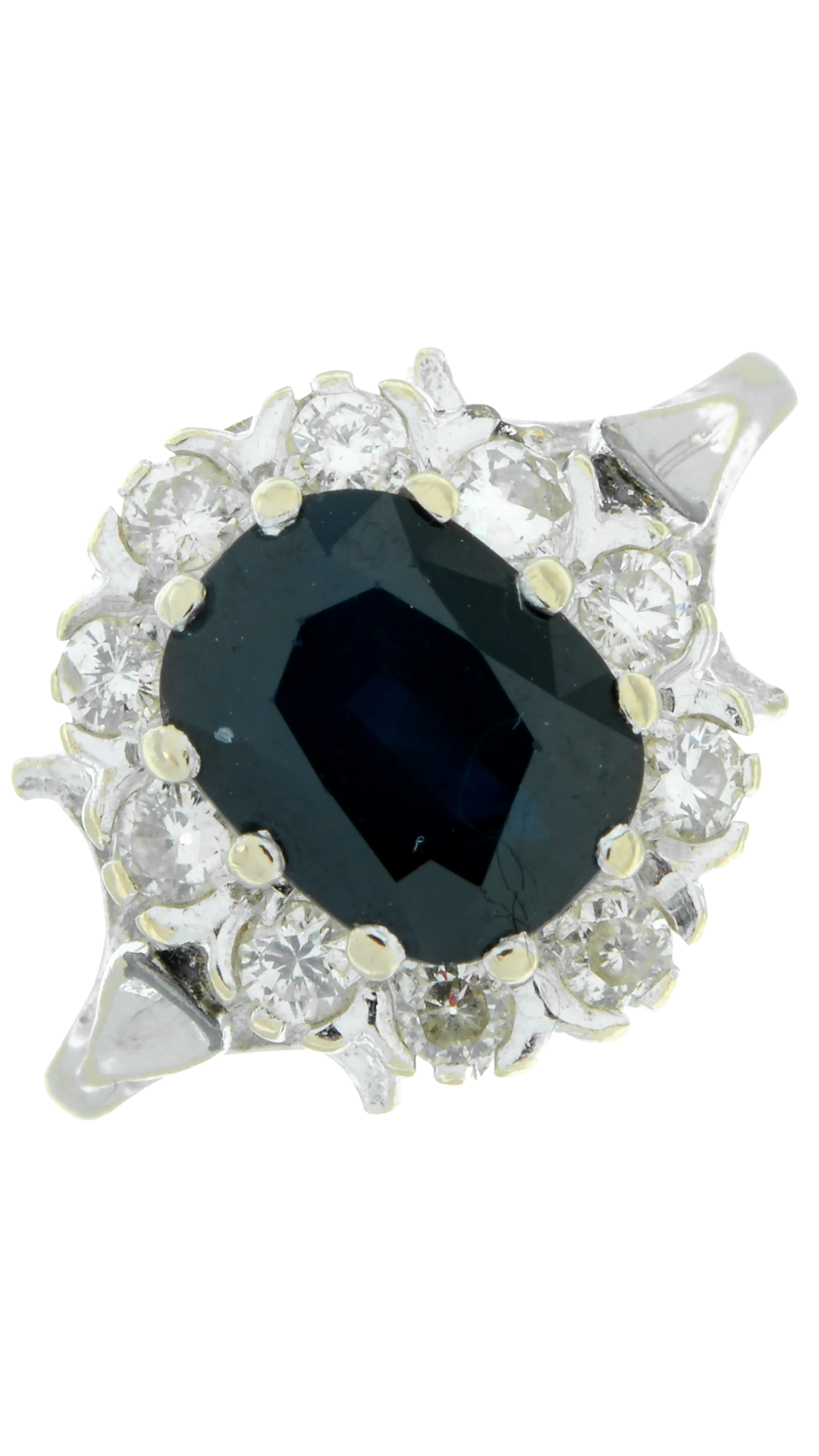 125 Sapphire & Diamond Cluster Ring