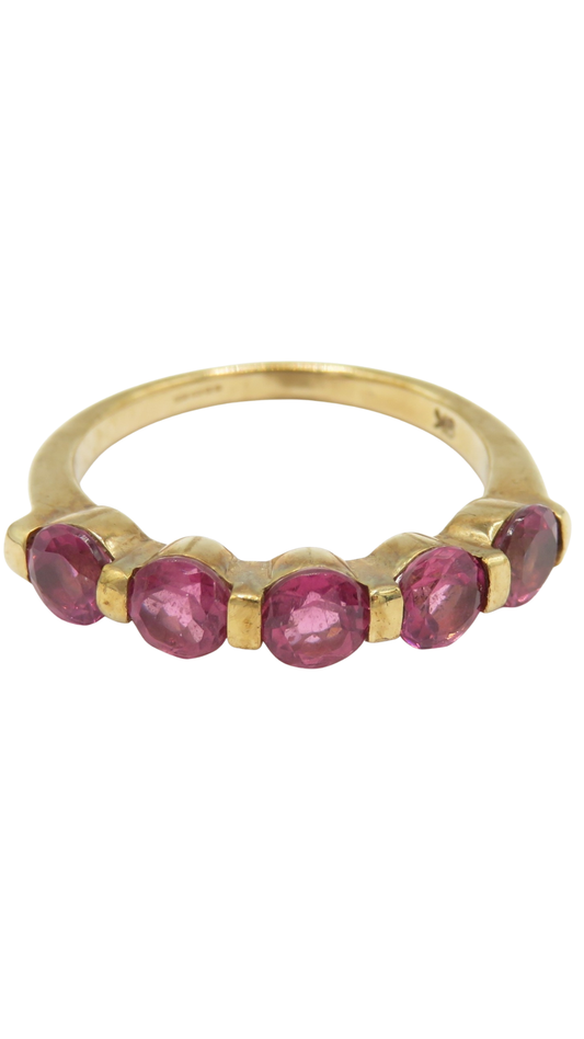 125 Garnet Half Eternity Ring