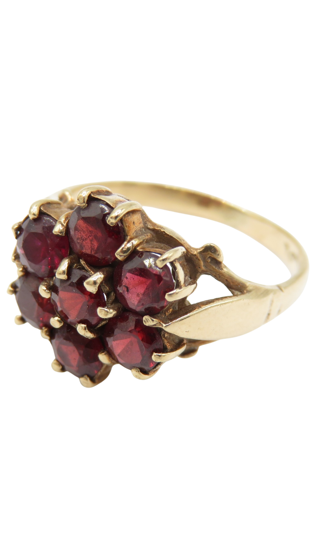 165 Garnet Floral Cluster Ring