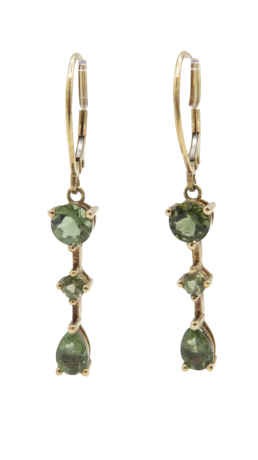 213 Green Garnet Drop Earrings