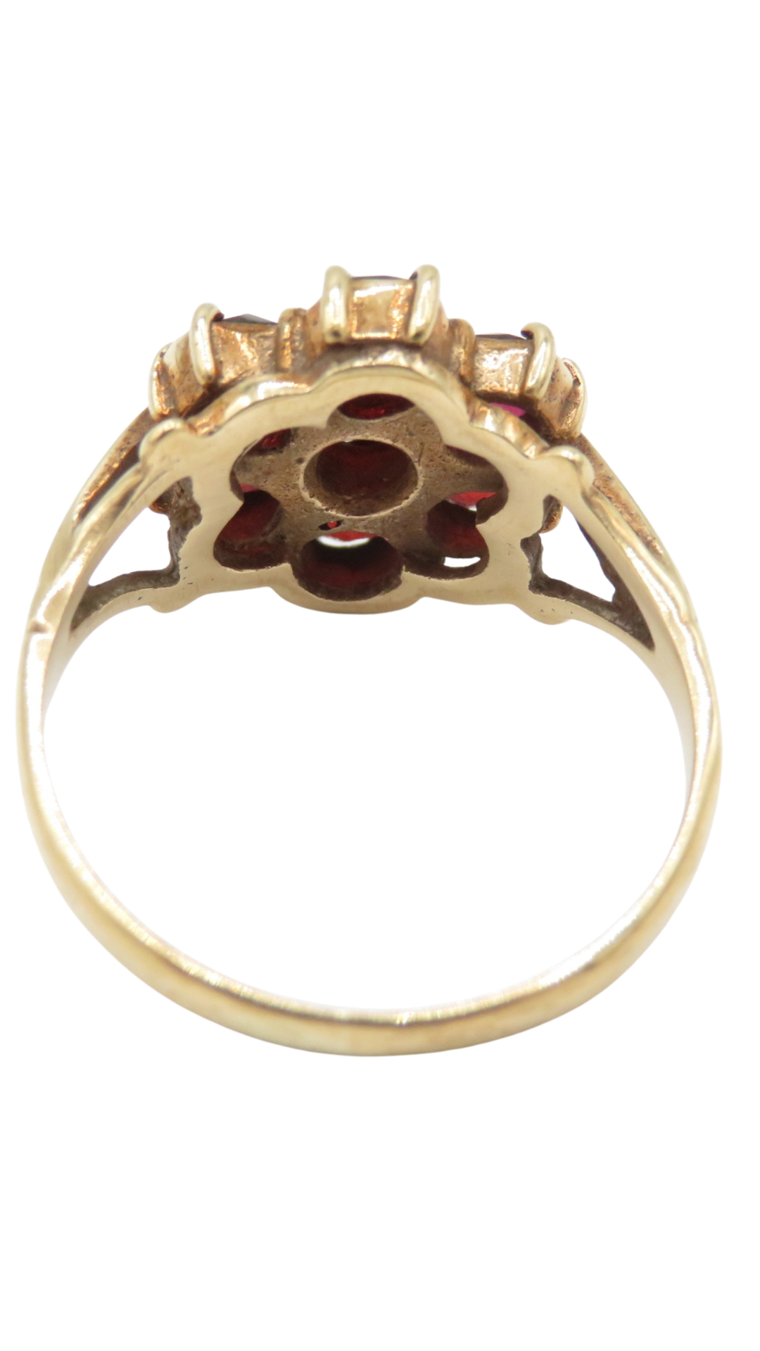 165 Garnet Floral Cluster Ring