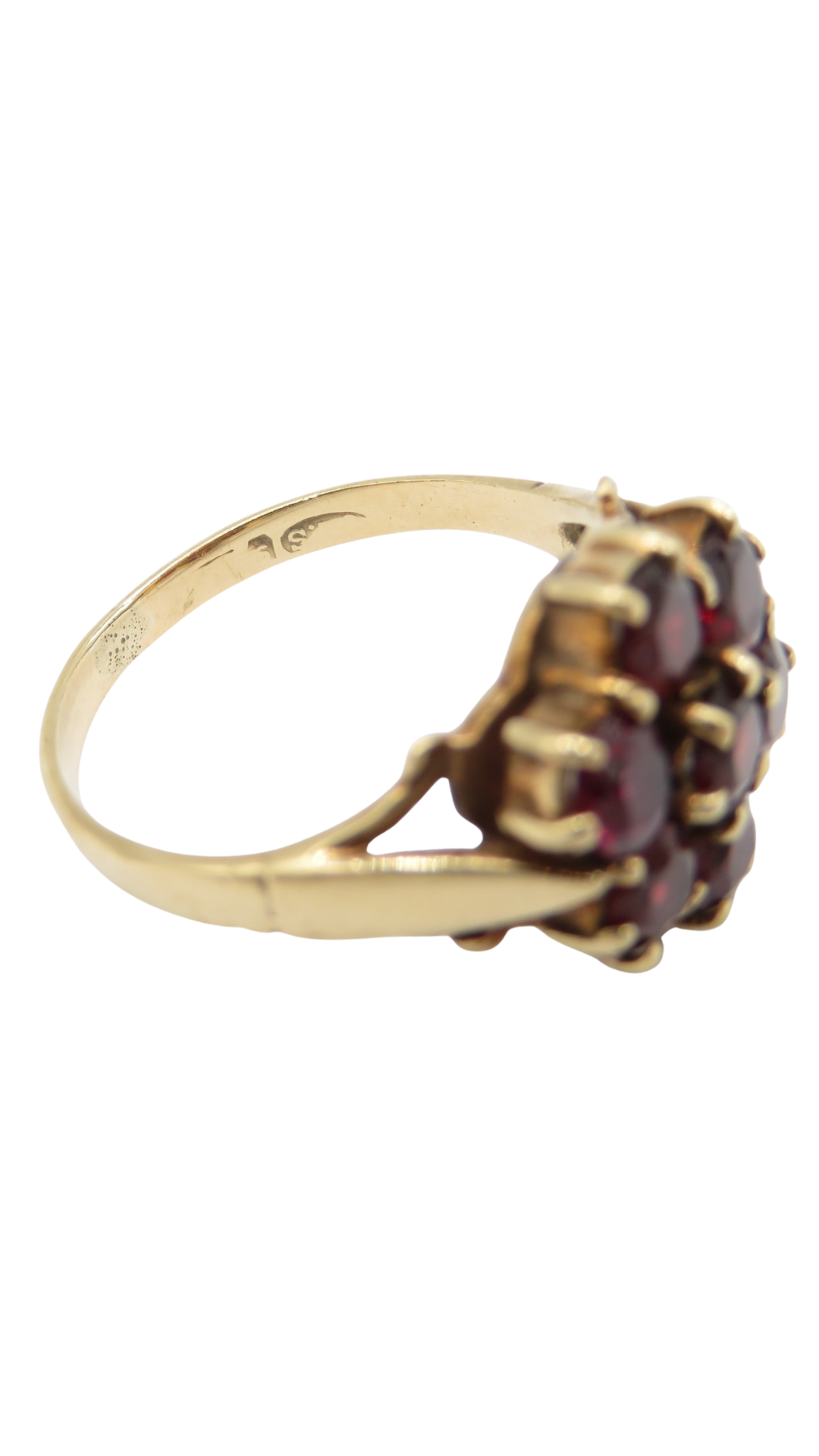 165 Garnet Floral Cluster Ring