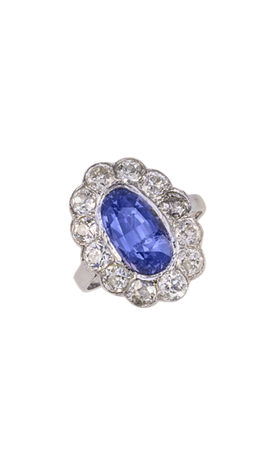 495 Sapphire Diamond Cluster Ring