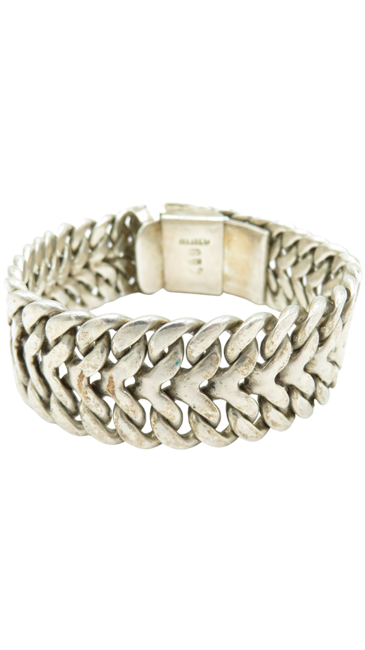 236 Silver Double Curb Link Bracelet