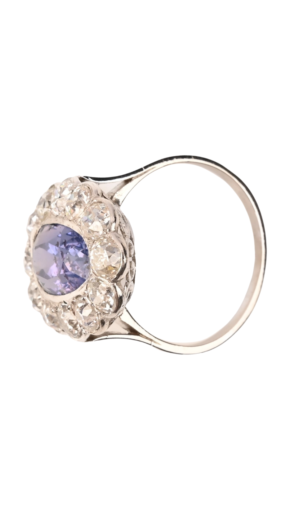 495 Sapphire Diamond Cluster Ring