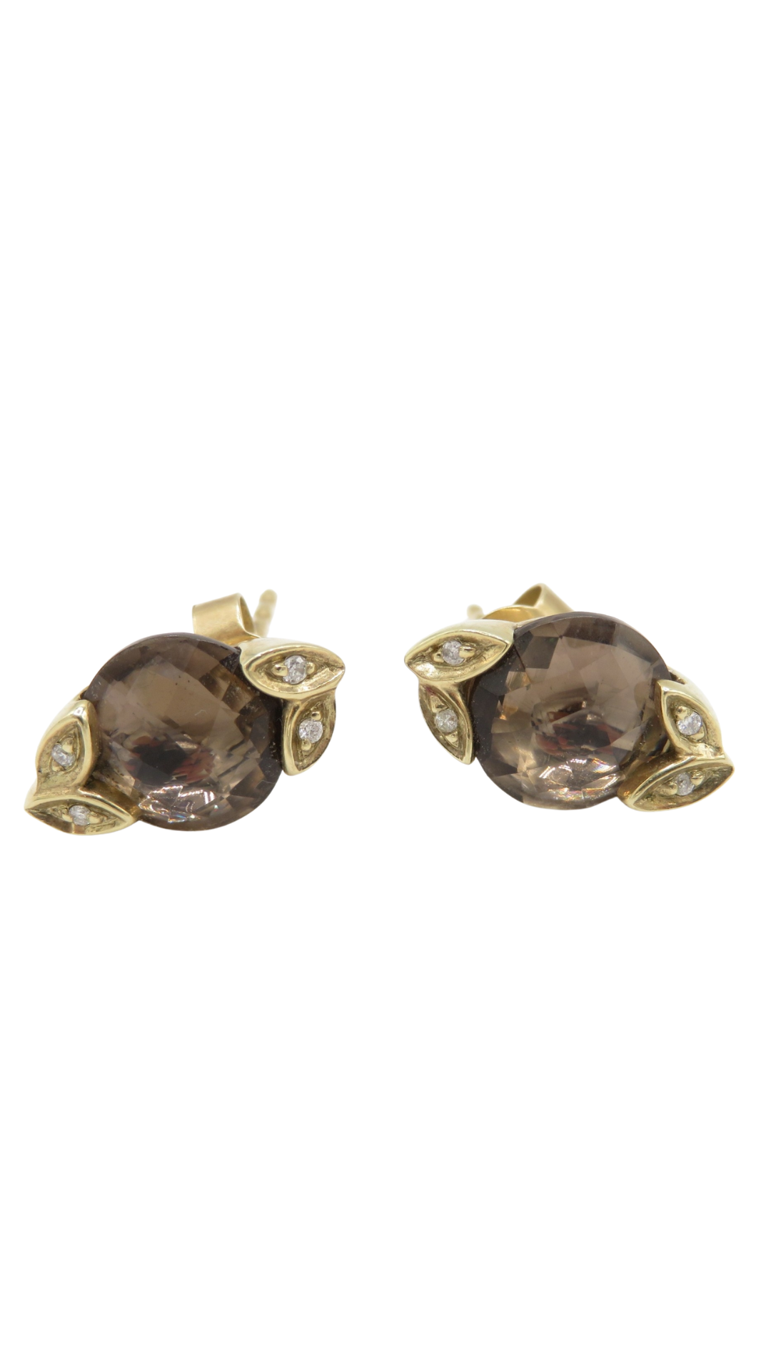 166 Smoky Quartz Stude Earrings