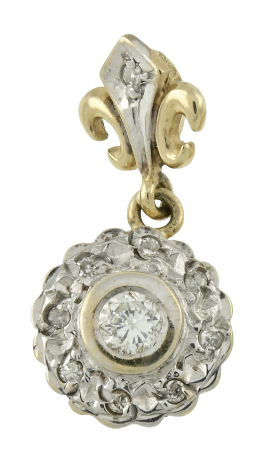 483 Gold Diamond Bi-Color Pendant