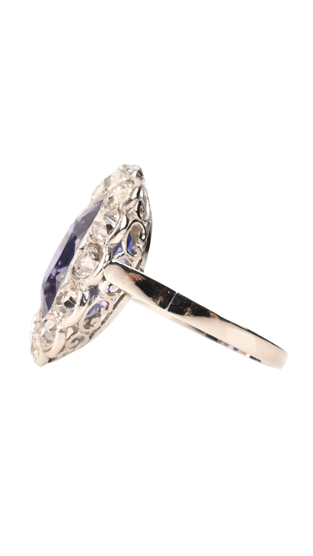 495 Sapphire Diamond Cluster Ring