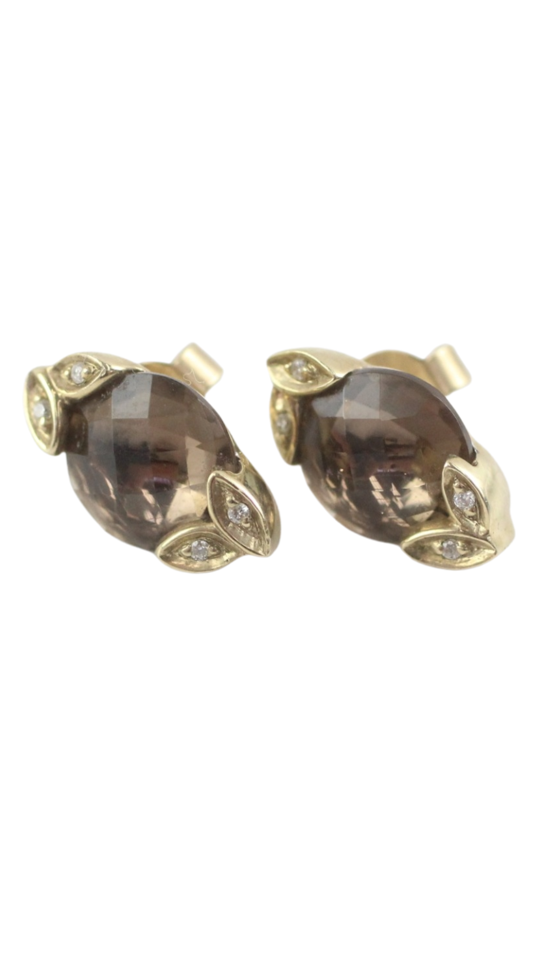 166 Smoky Quartz Stude Earrings