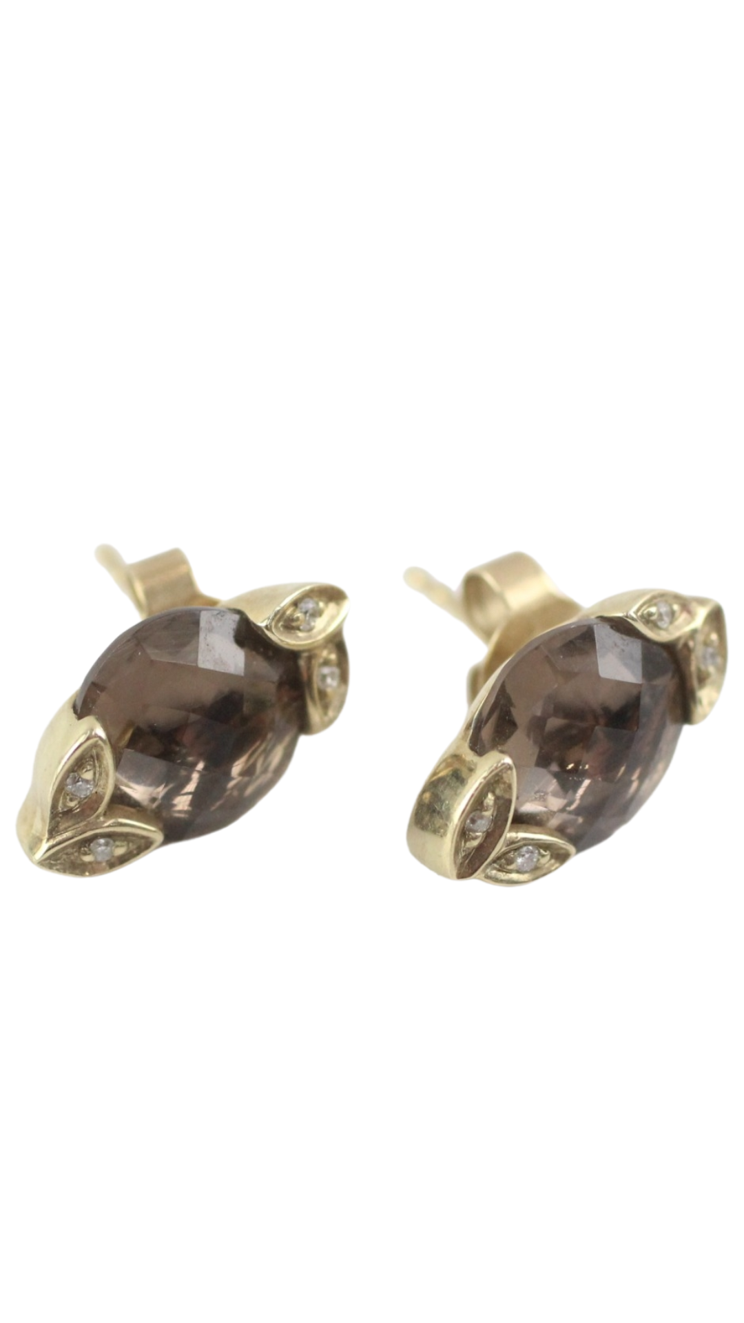 166 Smoky Quartz Stude Earrings