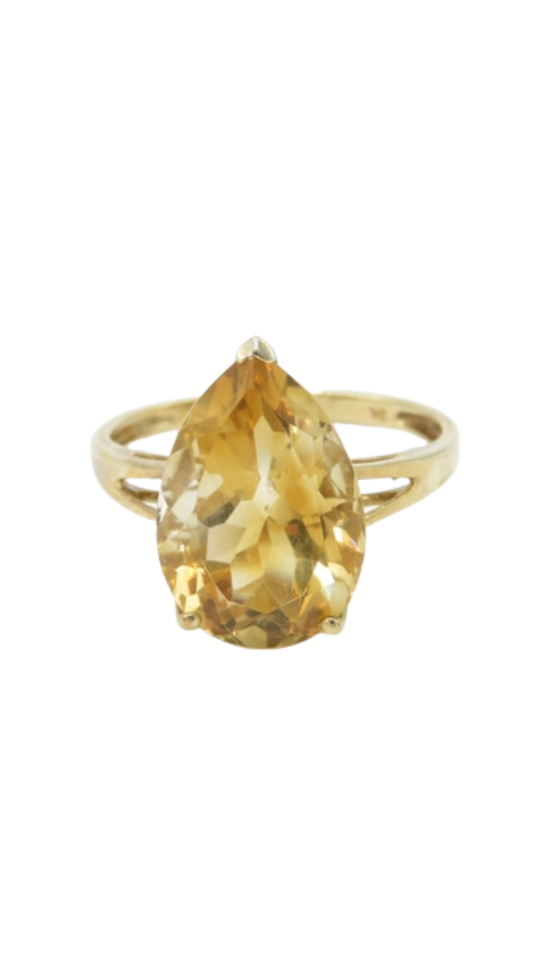 144 Citrine Pear Ring