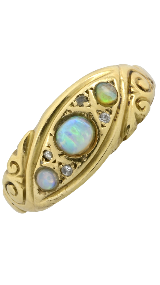 248 Opal & Diamond Dress Ring