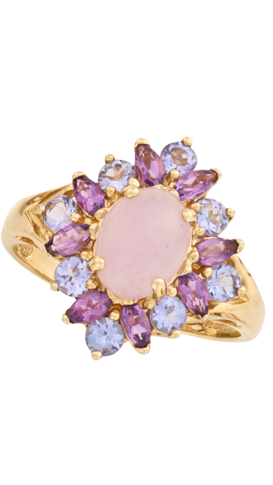 177 Lavender Jade, Amethyst, Tanzanite Ring