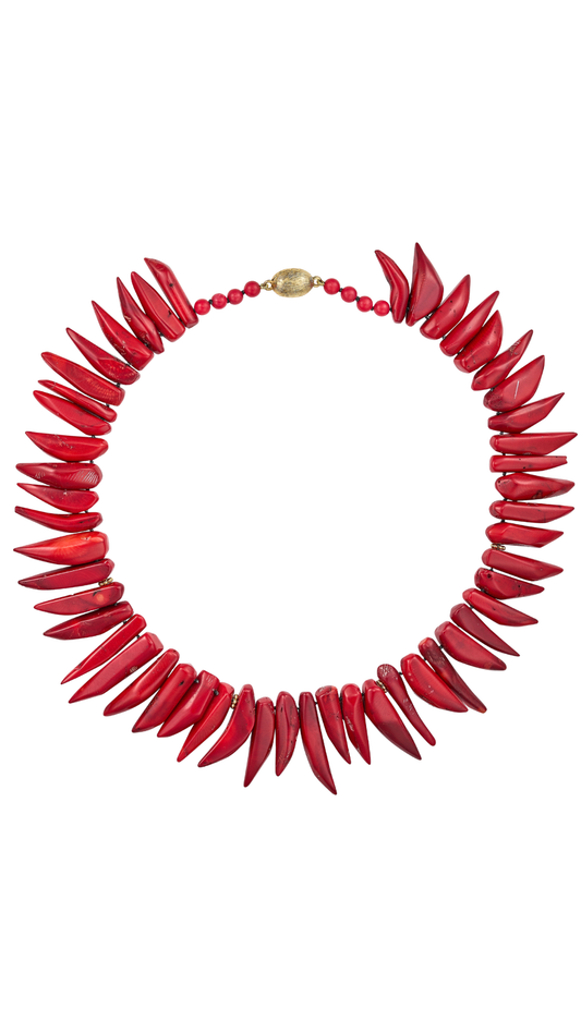 178 Coral Fringe Necklace