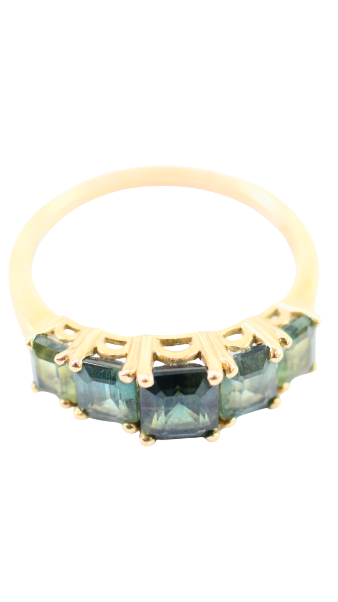 76 Green Tourmaline 5-Stone Ring