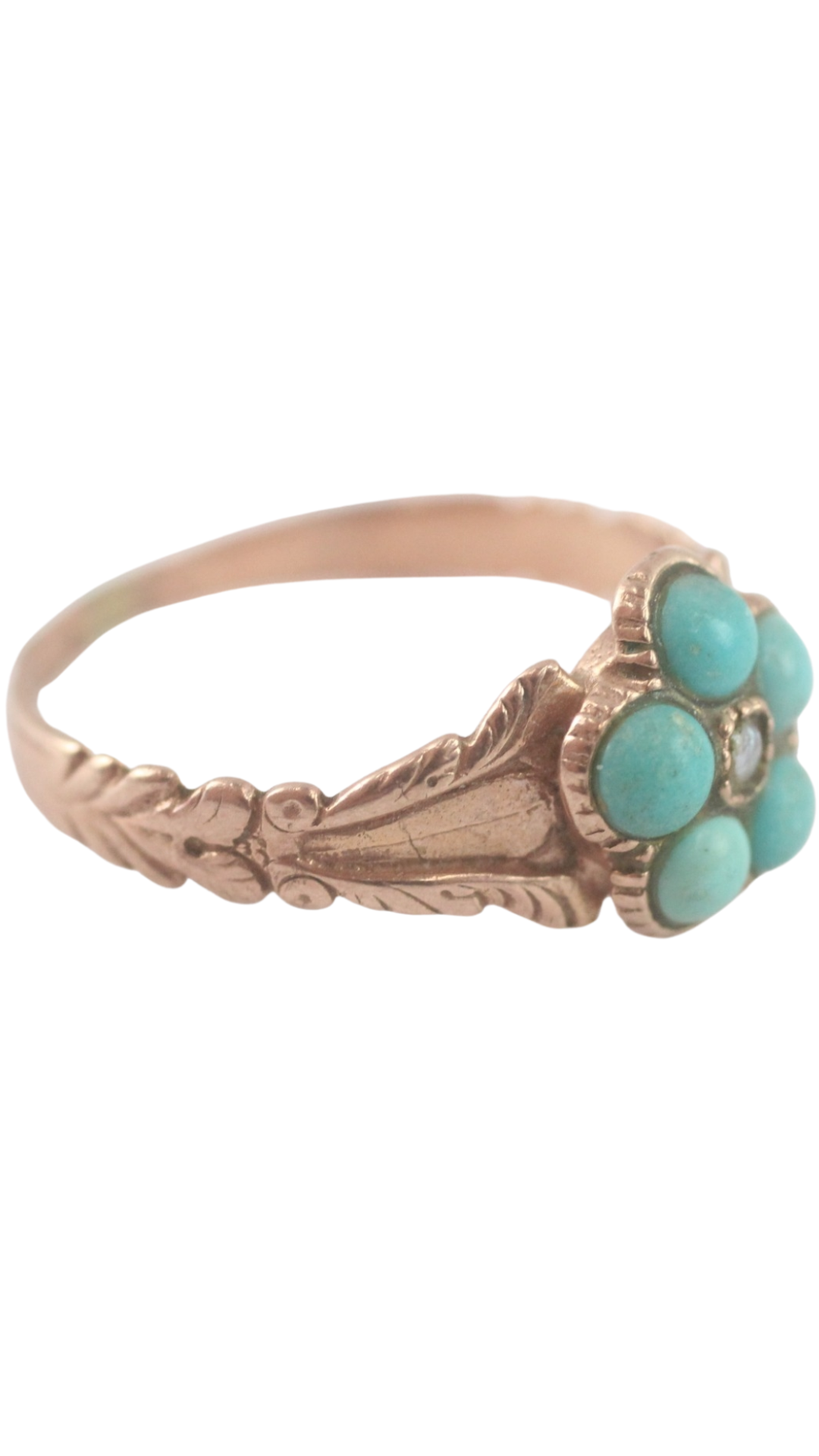 182 Turquoise Pearl Cluster Ring