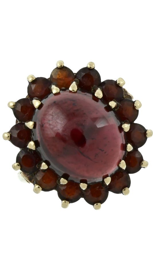 330 Garnet Cluster Ring