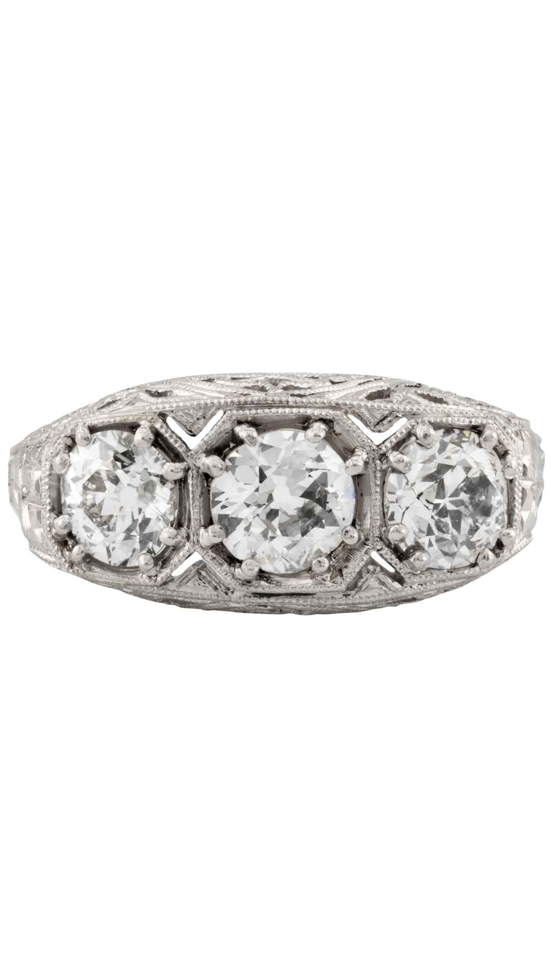 Art Deco Platinum & Diamond Filigree Ring