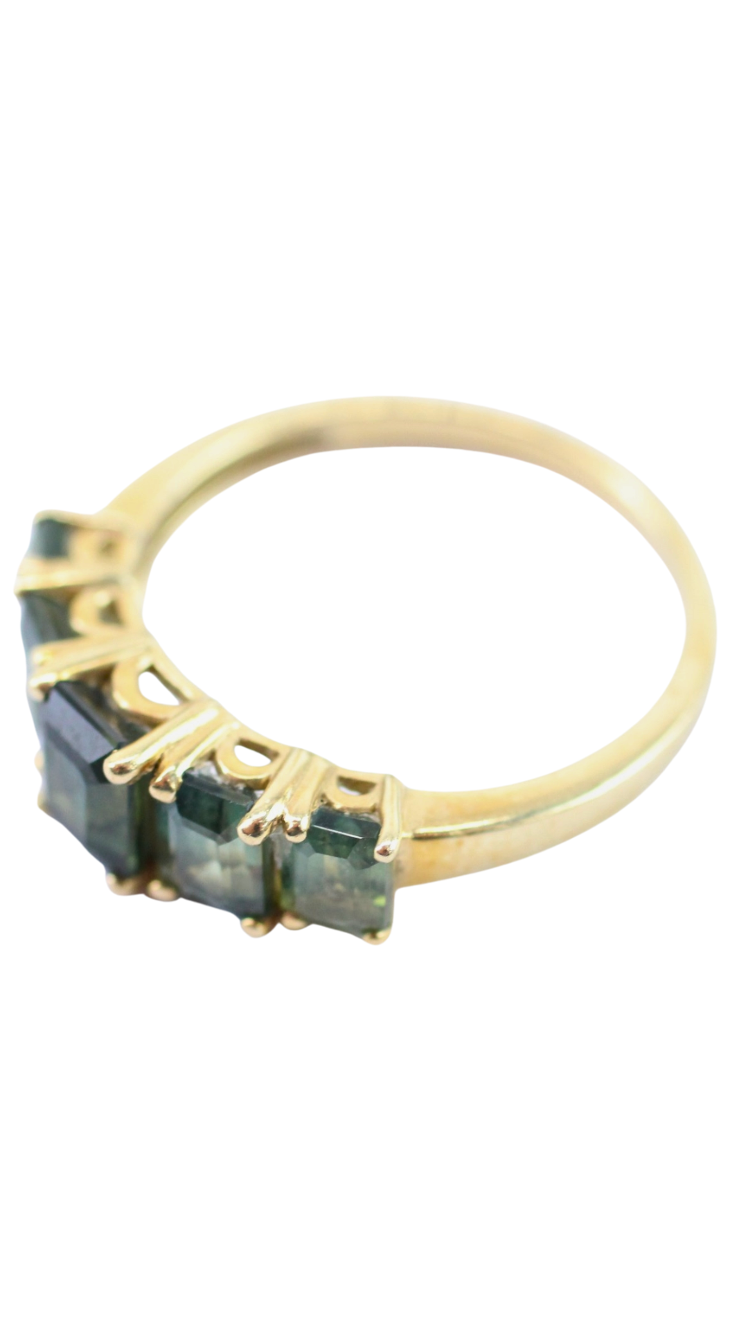 76 Green Tourmaline 5-Stone Ring