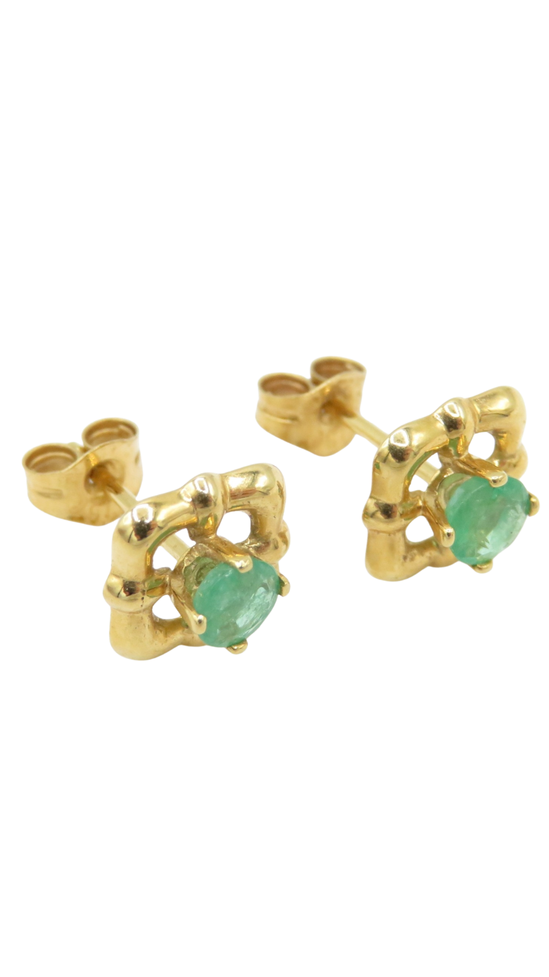 61 Gold Emerald Studs