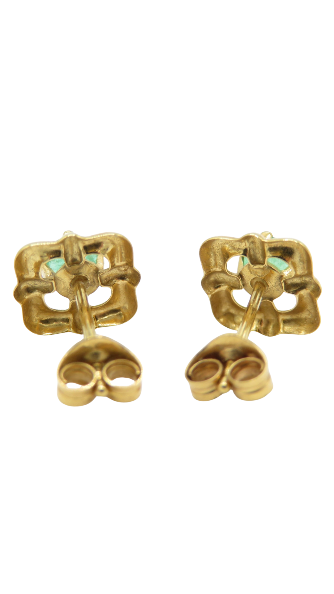 61 Gold Emerald Studs