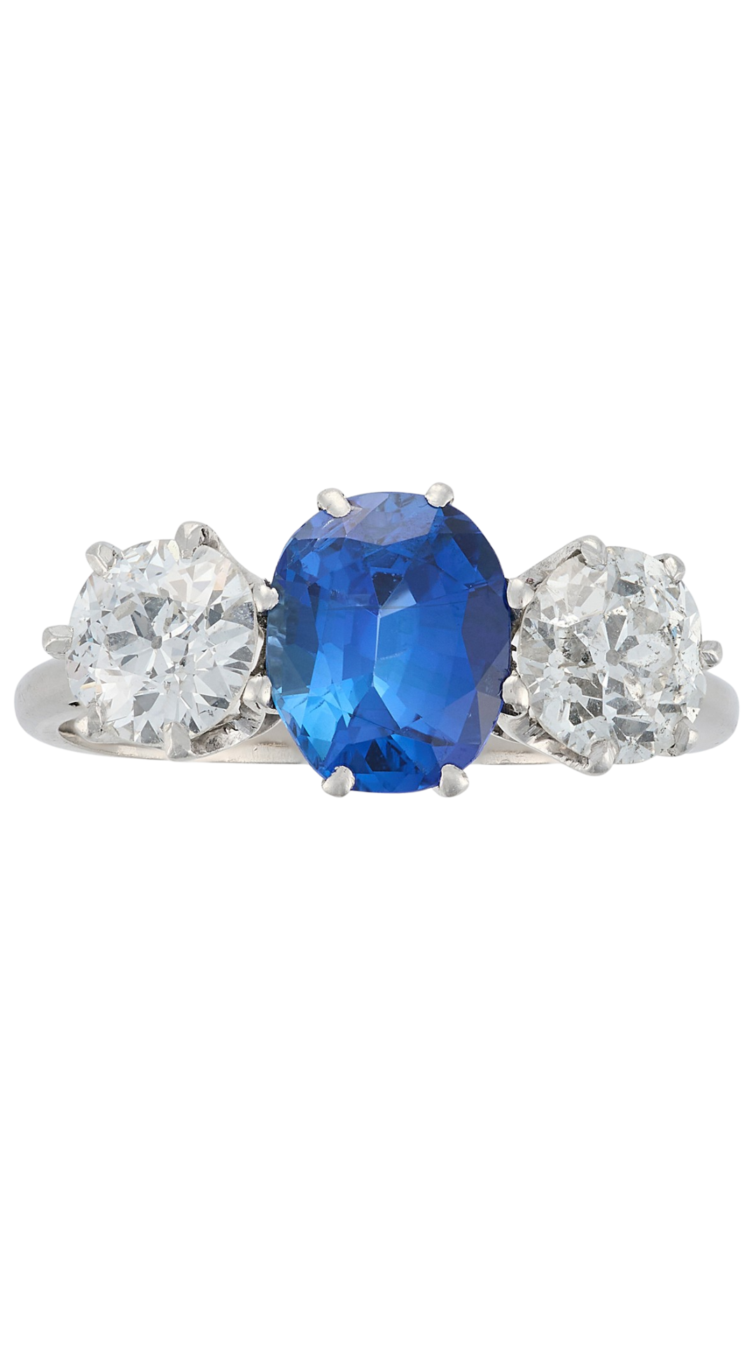 120 Sapphire Diamond 3-Stone Ring
